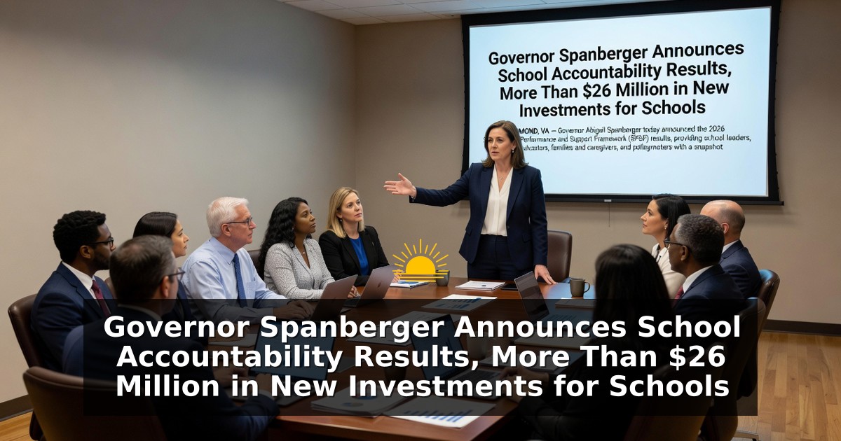 Generated illustration for a Virginia governor press release. Not a photograph.