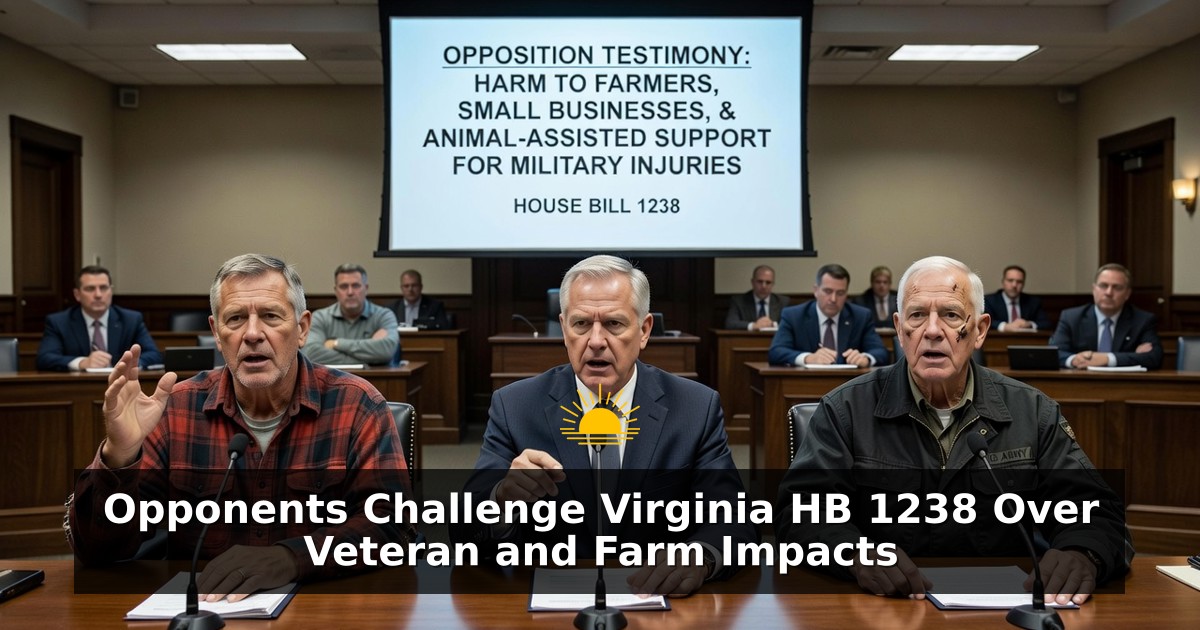 Opponents Challenge Virginia HB 1238 Over Veteran and Farm Impacts