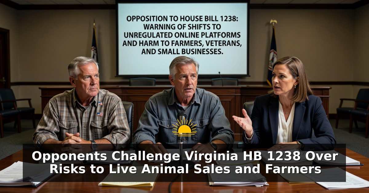 Opponents Challenge Virginia HB 1238 Over Risks to Live Animal Sales and Farmers