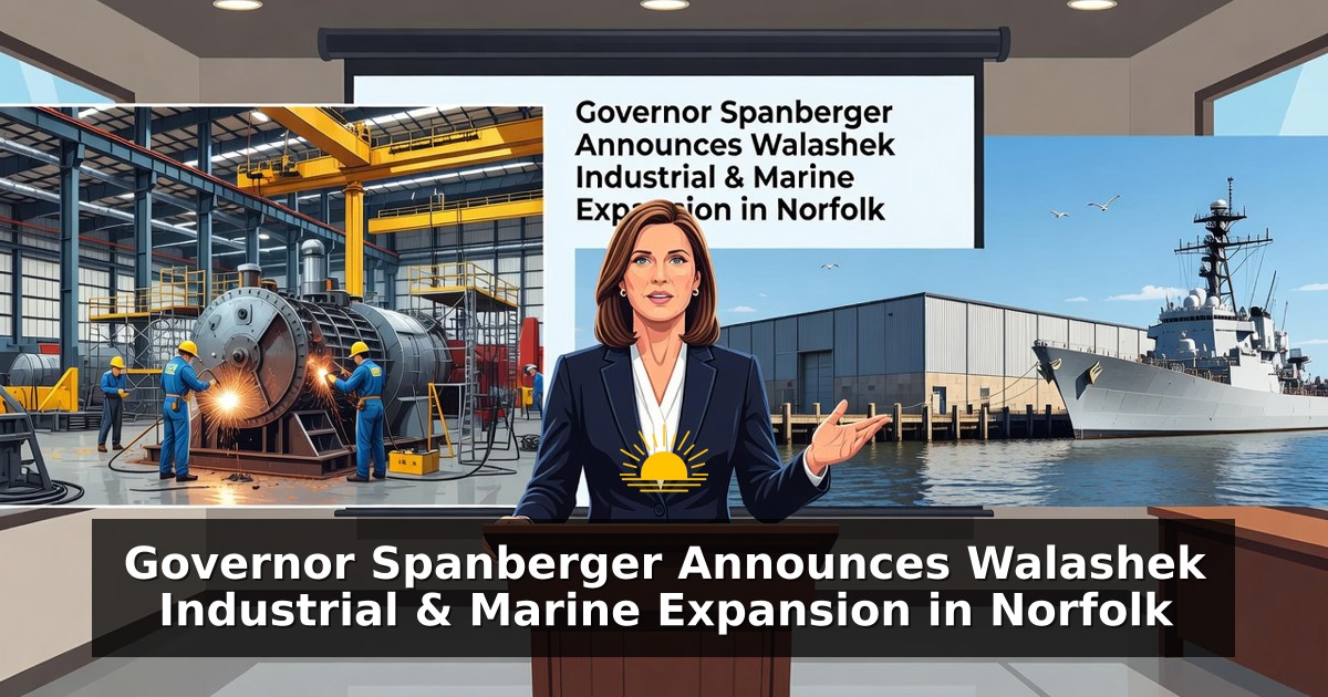 Generated illustration for a Virginia governor press release. Not a photograph.