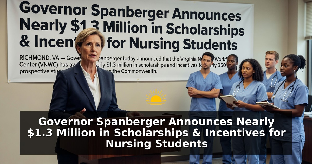 Generated illustration for a Virginia governor press release. Not a photograph.
