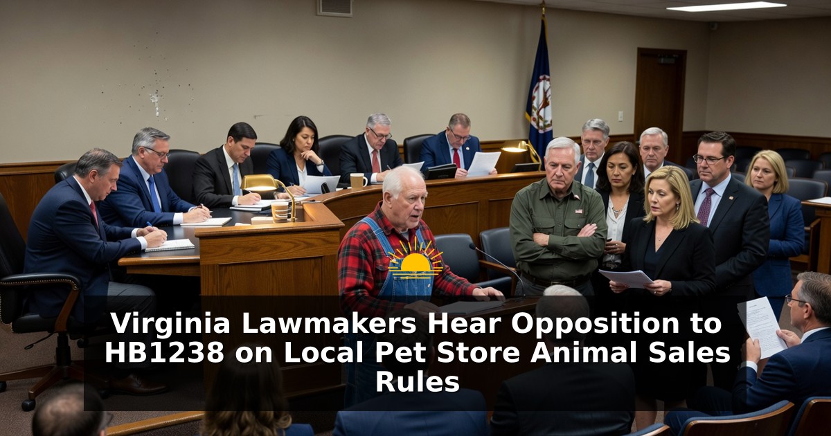 Virginia Lawmakers Hear Opposition to HB1238 on Local Pet Store Animal Sales Rules