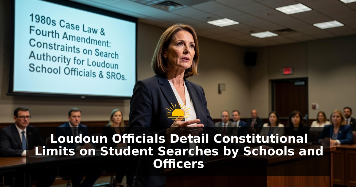 Loudoun Officials Detail Constitutional Limits on Student Searches by Schools and Officers
