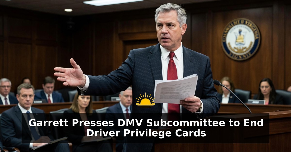 Garrett Presses DMV Subcommittee to End Driver Privilege Cards