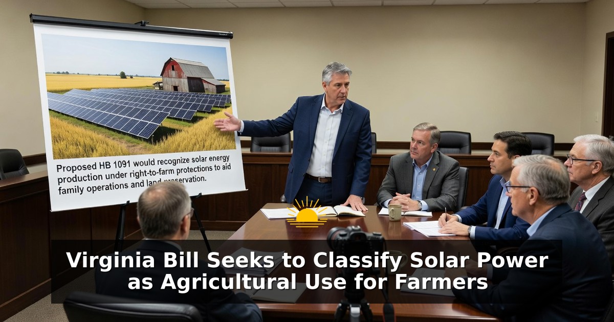 Virginia Bill Seeks to Classify Solar Power as Agricultural Use for Farmers