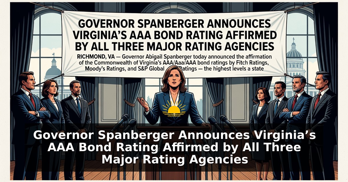 Generated illustration for a Virginia governor press release. Not a photograph.