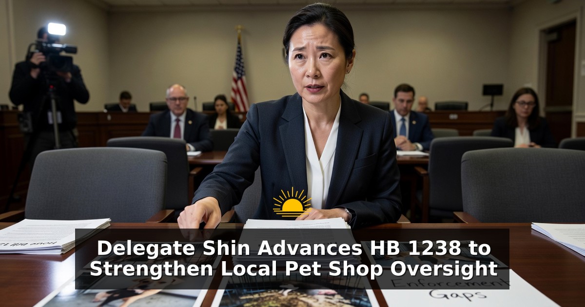 Delegate Shin Advances HB 1238 to Strengthen Local Pet Shop Oversight