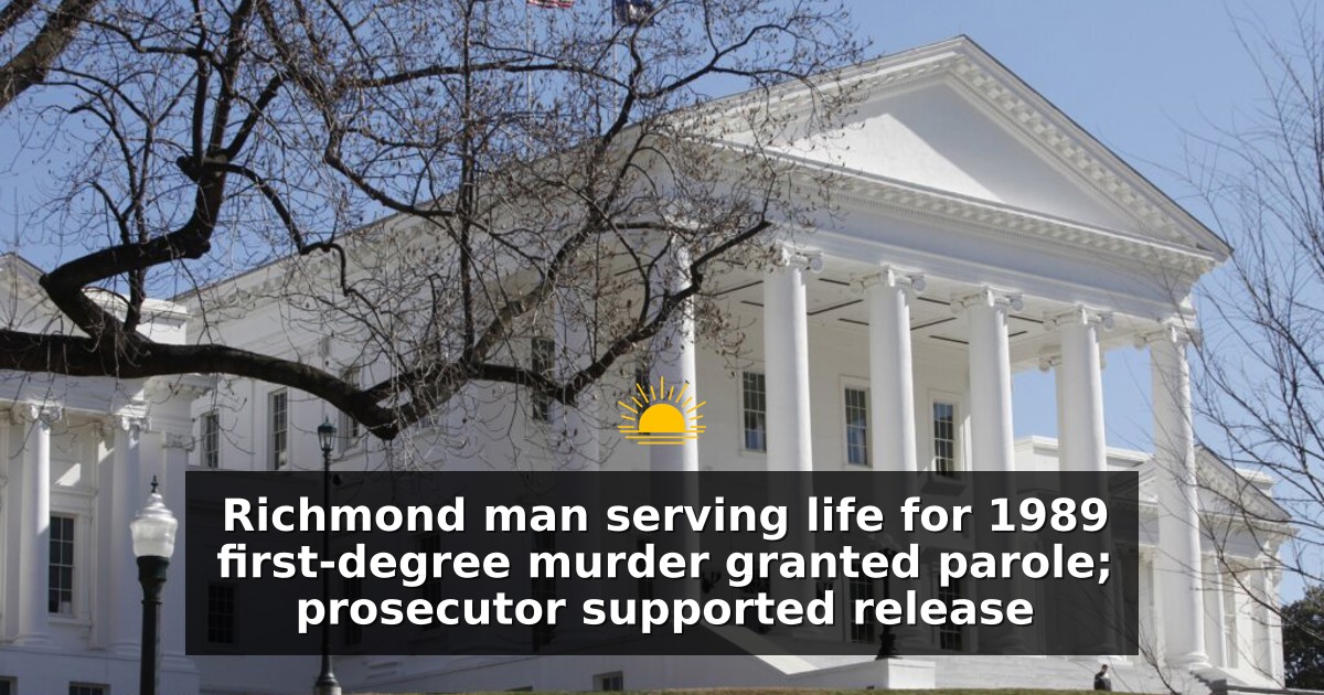 Richmond man serving life for 1989 first-degree murder granted parole; prosecutor supported release
