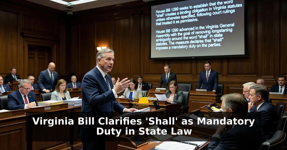 Virginia Bill Clarifies 'Shall' as Mandatory Duty in State Law