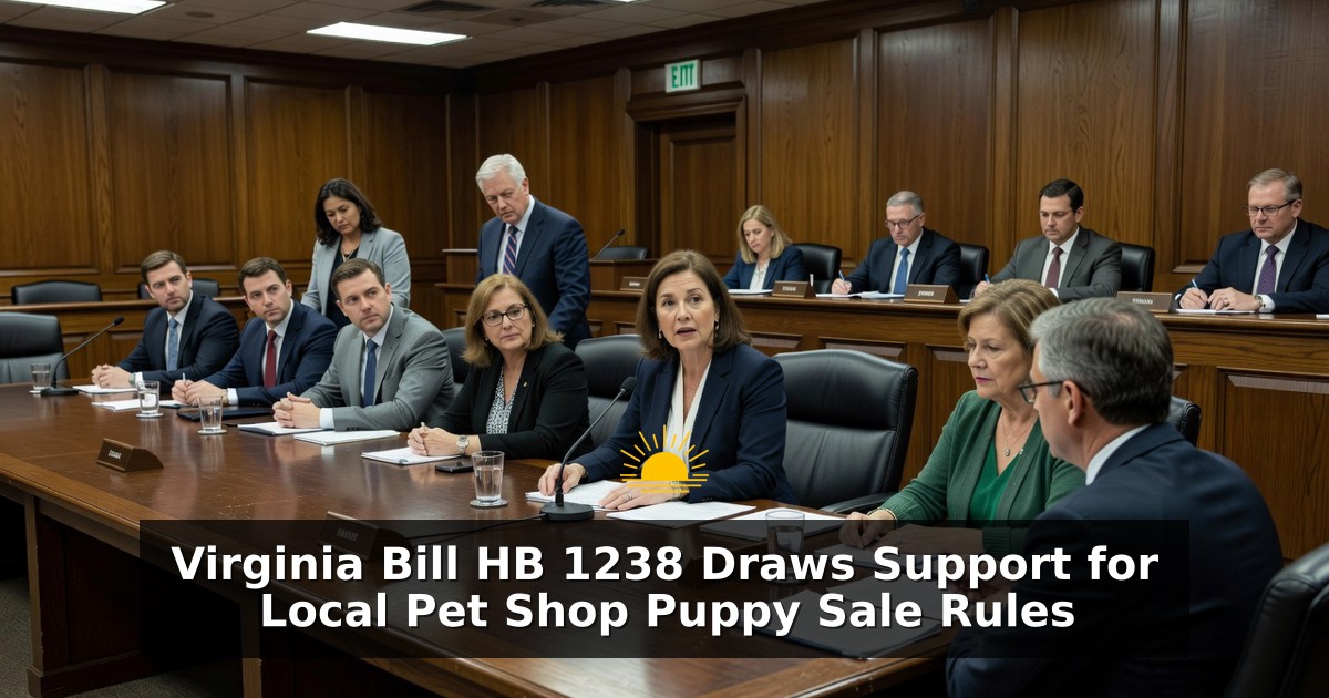 Virginia Bill HB 1238 Draws Support for Local Pet Shop Puppy Sale Rules