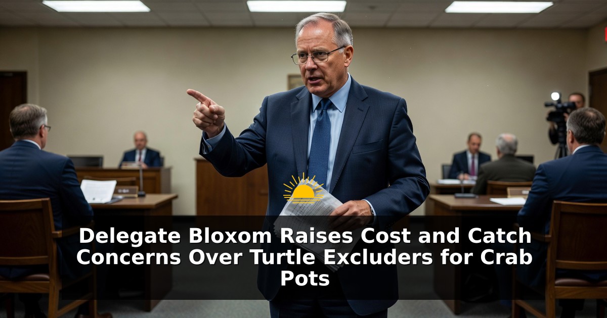Delegate Bloxom Raises Cost and Catch Concerns Over Turtle Excluders for Crab Pots