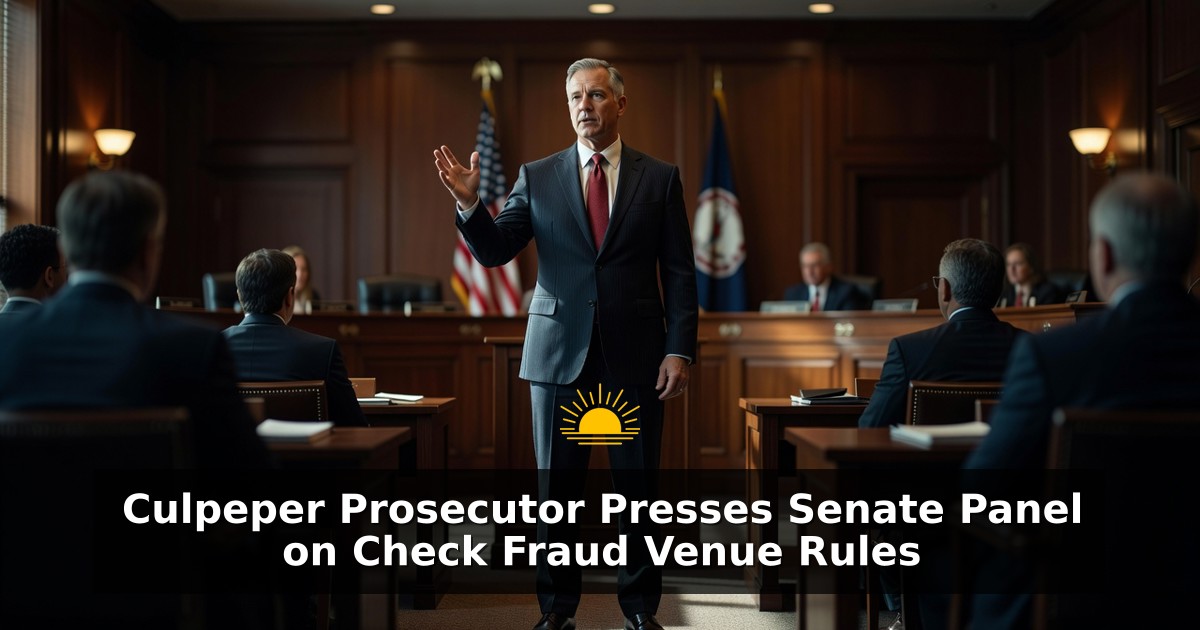Culpeper Prosecutor Presses Senate Panel on Check Fraud Venue Rules