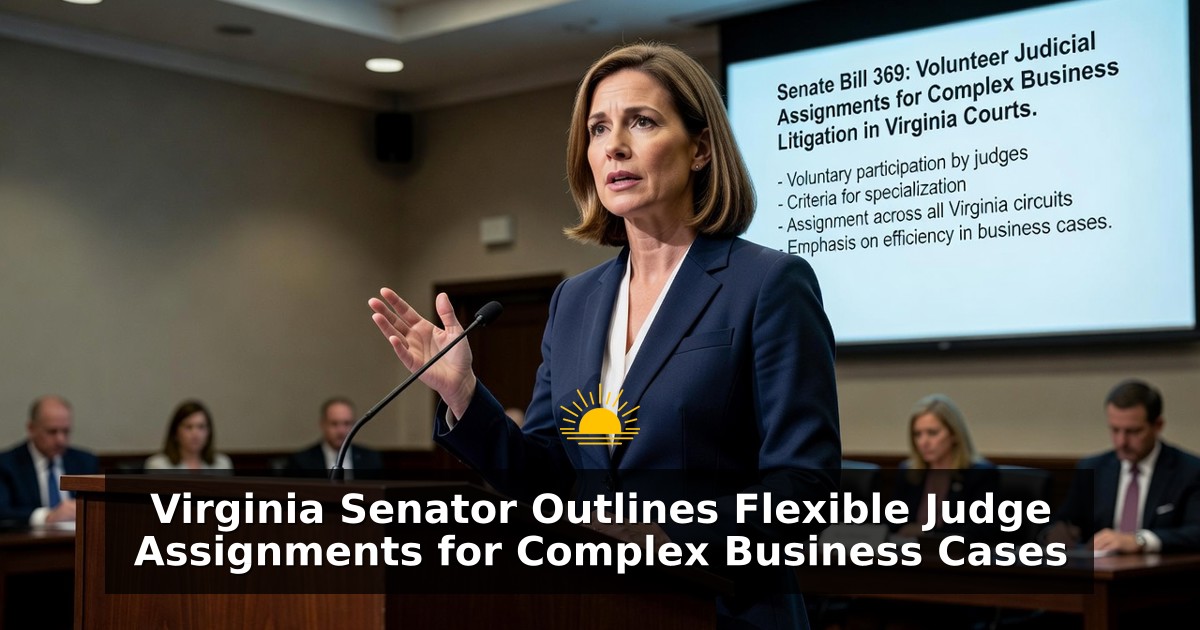 Virginia Senator Outlines Flexible Judge Assignments for Complex Business Cases