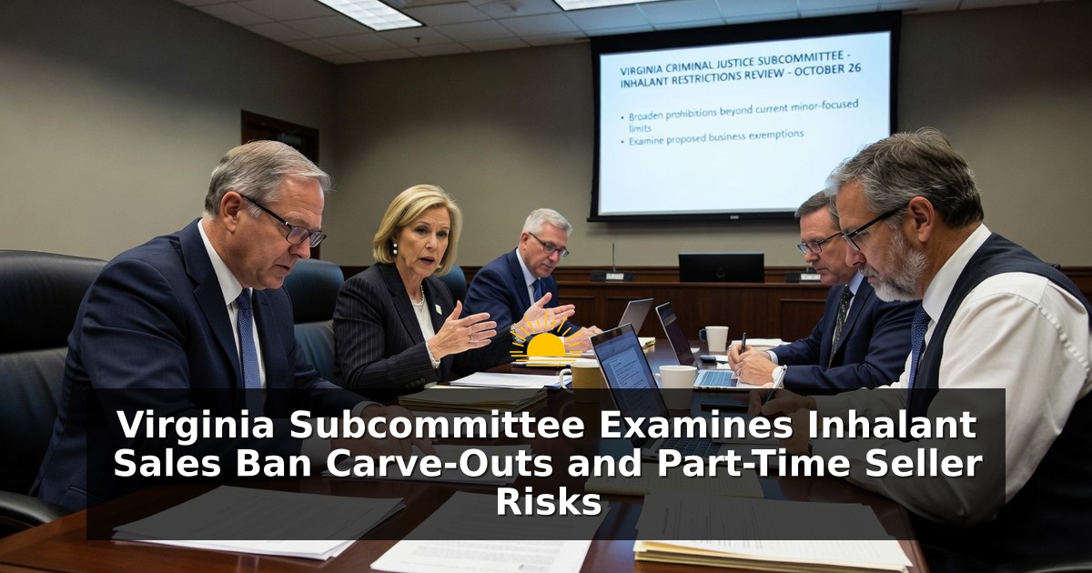 Virginia Subcommittee Examines Inhalant Sales Ban Carve-Outs and Part-Time Seller Risks