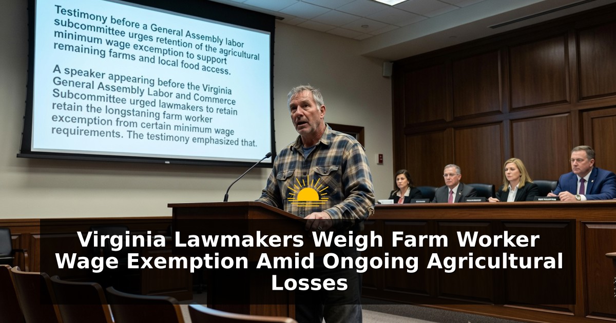 Virginia Lawmakers Weigh Farm Worker Wage Exemption Amid Ongoing Agricultural Losses