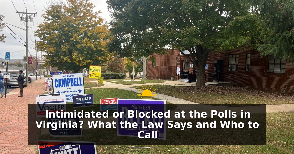 Intimidated or Blocked at the Polls in Virginia? What the Law Says and Who to Call