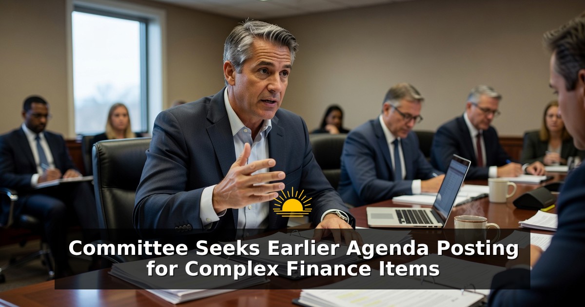 Committee Seeks Earlier Agenda Posting for Complex Finance Items