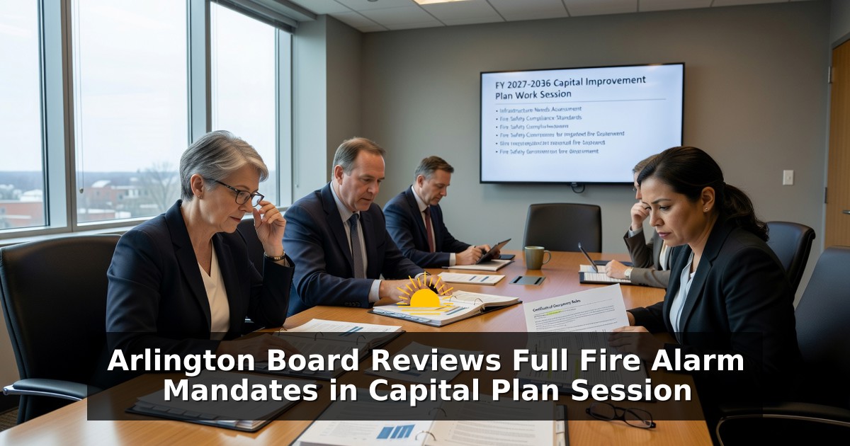 Arlington Board Reviews Full Fire Alarm Mandates in Capital Plan Session