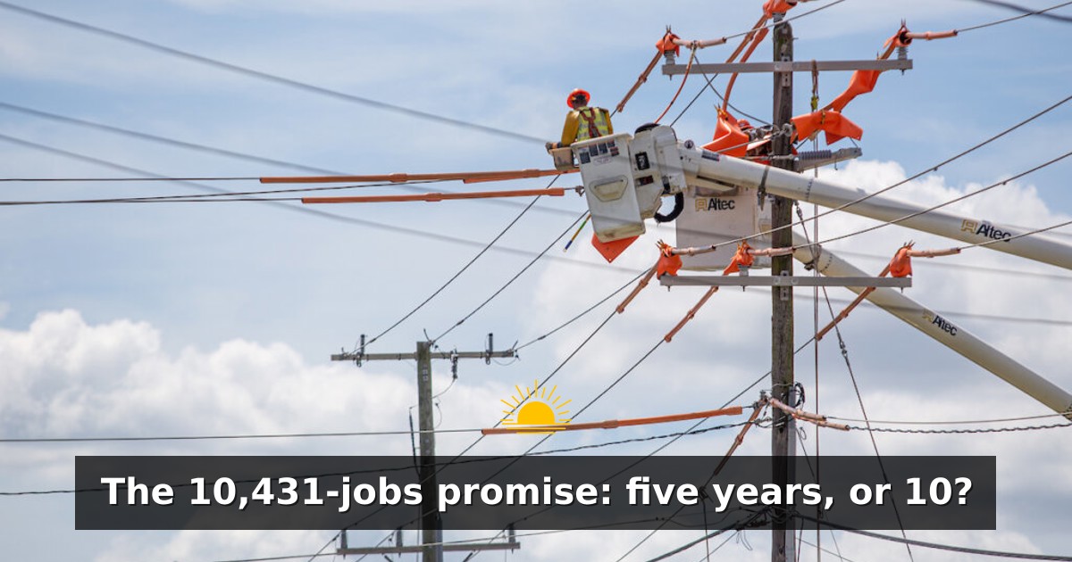 The 10,431-jobs promise: five years, or 10?