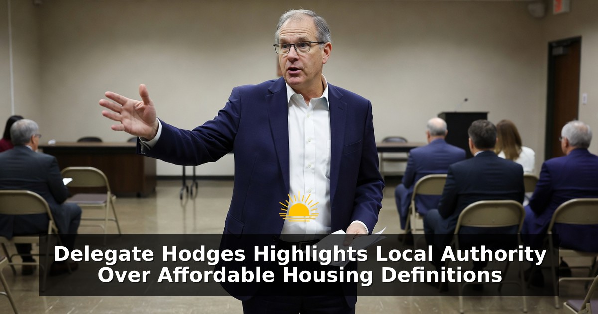 Delegate Hodges Highlights Local Authority Over Affordable Housing Definitions