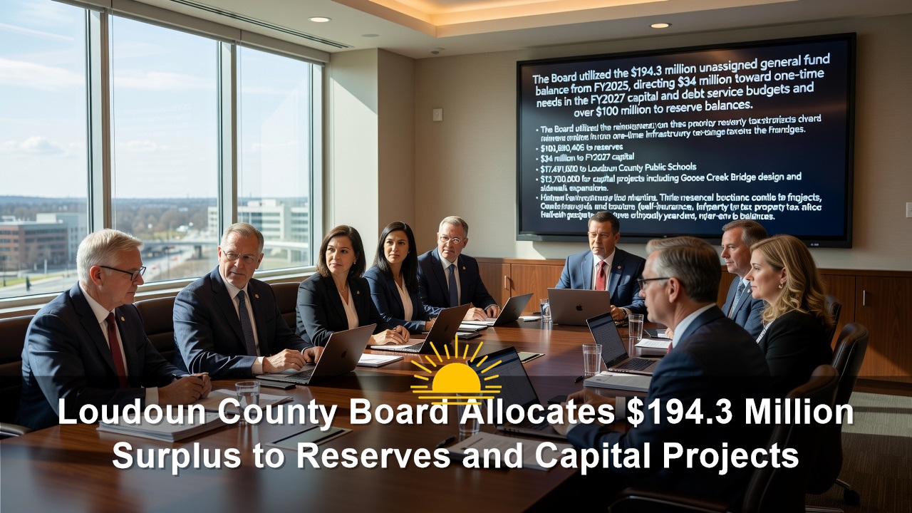 Loudoun County Board Allocates $194.3 Million Surplus to Reserves and Capital Projects