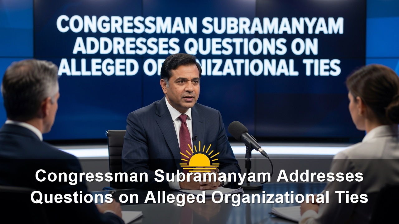Congressman Suhas Subramanyam Addresses Questions on Alleged Organizational Ties