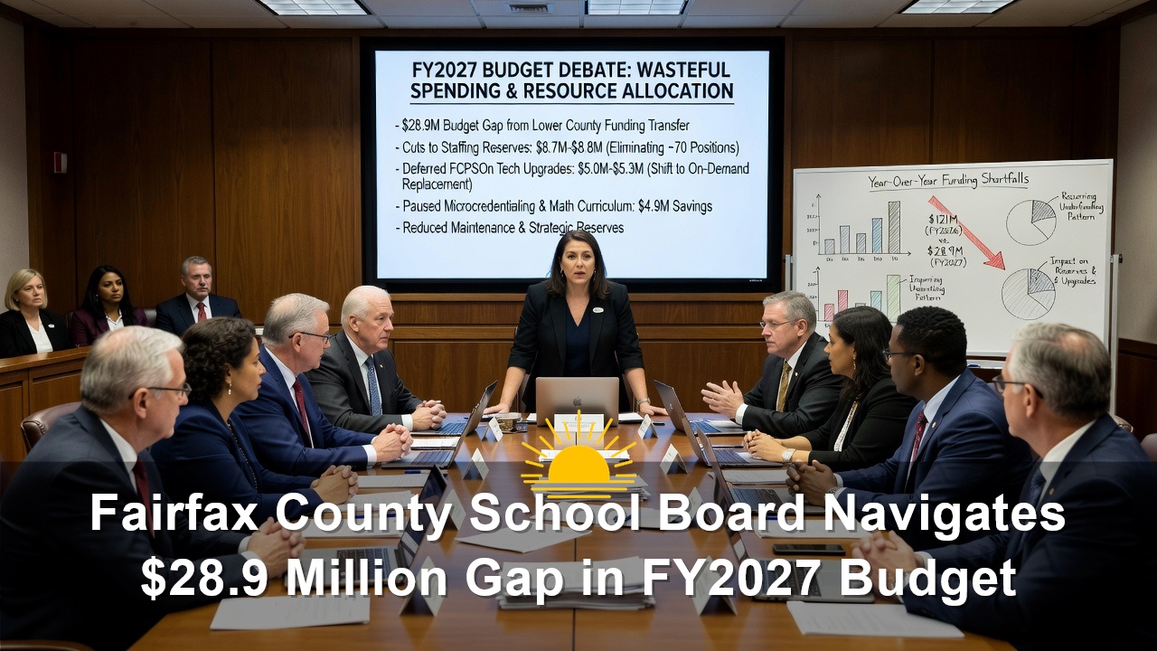 Fairfax County School Board Navigates $28.9 Million Gap in FY2027 Budget
