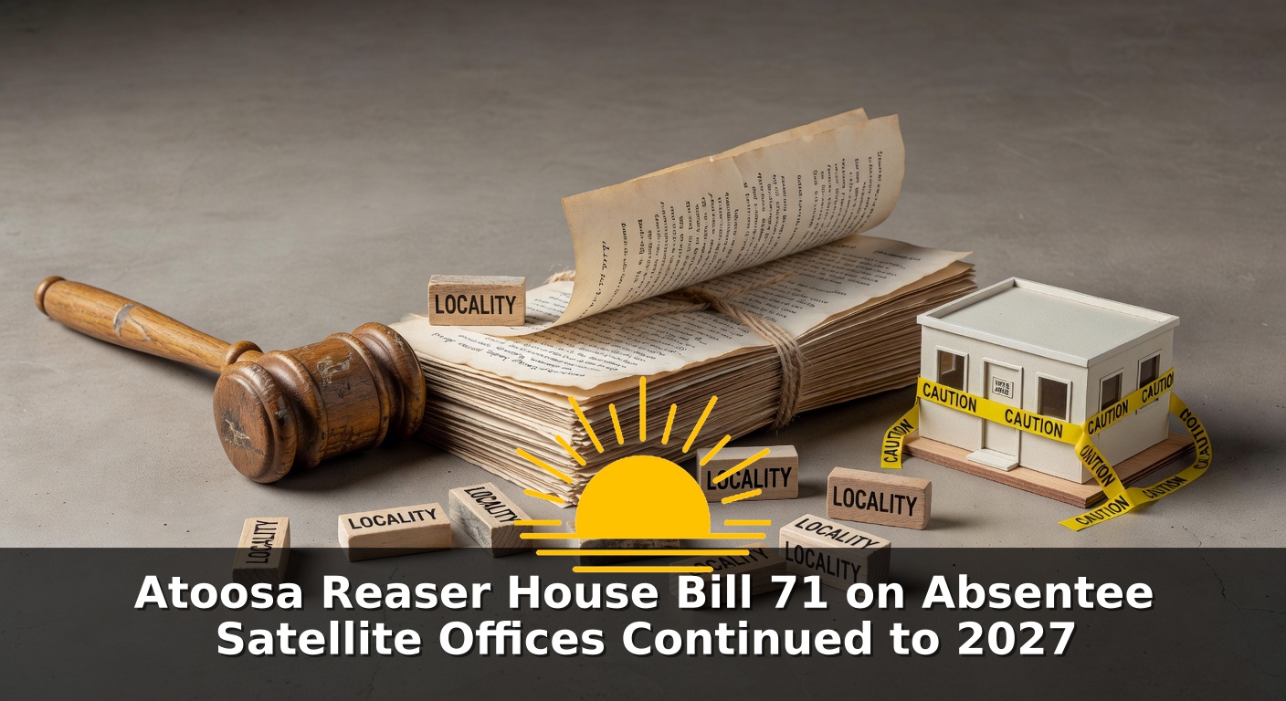 Atoosa Reaser House Bill 71 on Absentee Satellite Offices Continued to 2027