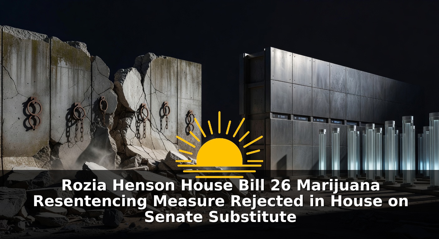 Rozia Henson House Bill 26 Marijuana Resentencing Measure Rejected in House on Senate Substitute