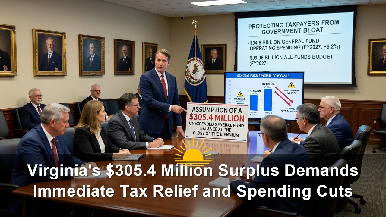 Virginia’s $305.4 Million Surplus Demands Immediate Tax Relief and Spending Cuts