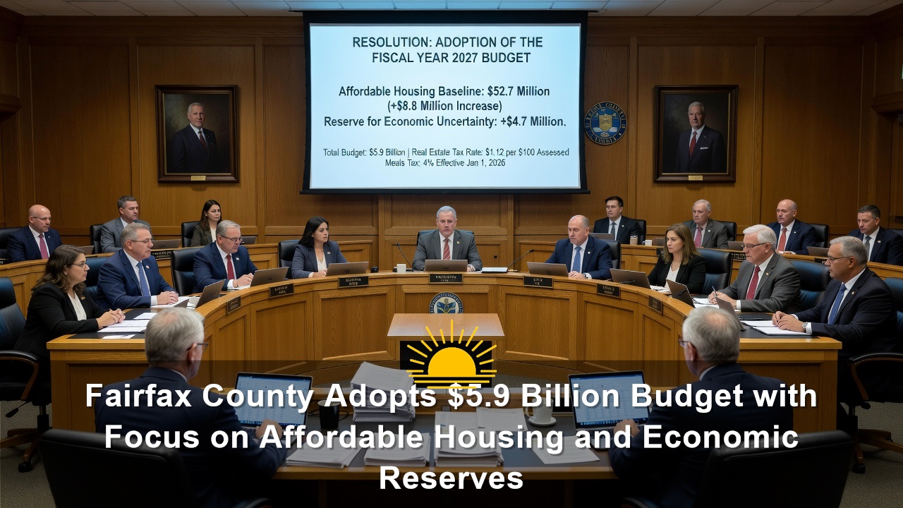 Fairfax County Adopts $5.9 Billion Budget with Focus on Affordable Housing and Economic Reserves