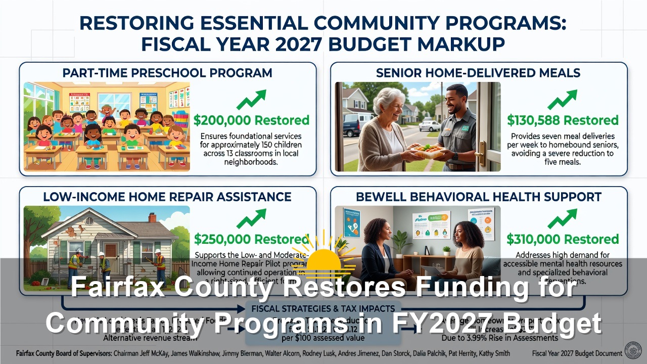 Fairfax County Restores Funding for Community Programs in FY2027 Budget