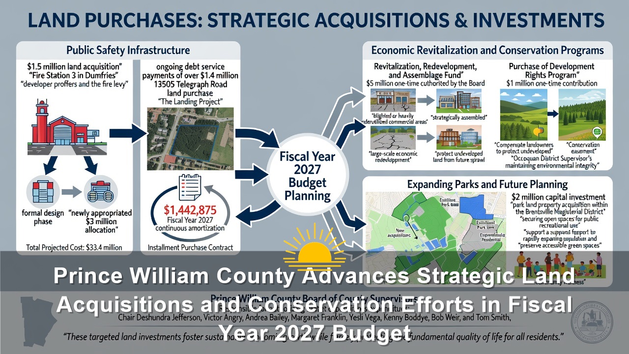 Prince William County Advances Strategic Land Acquisitions and Conservation Efforts in Fiscal Year 2027 Budget