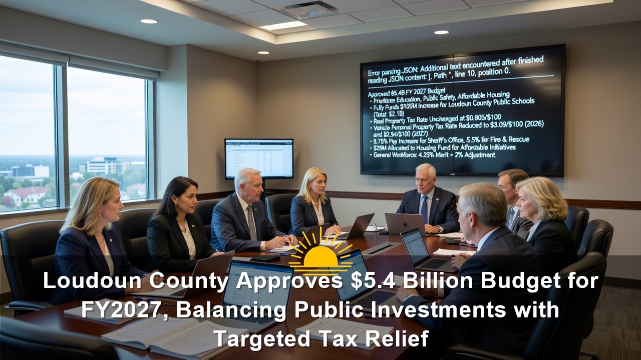 Loudoun County Approves $5.4 Billion Budget for FY2027, Balancing Public Investments with Targeted Tax Relief