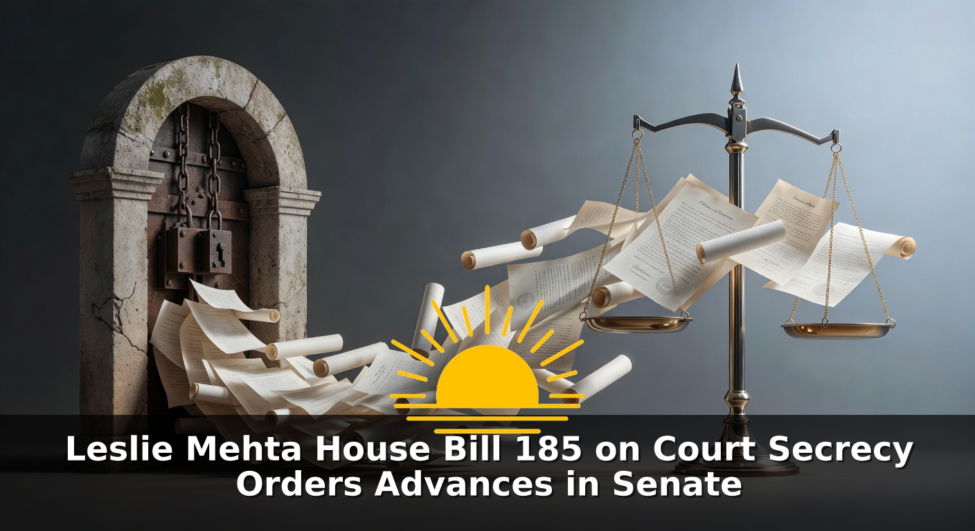 Leslie Mehta House Bill 185 on Court Secrecy Orders Advances in Senate