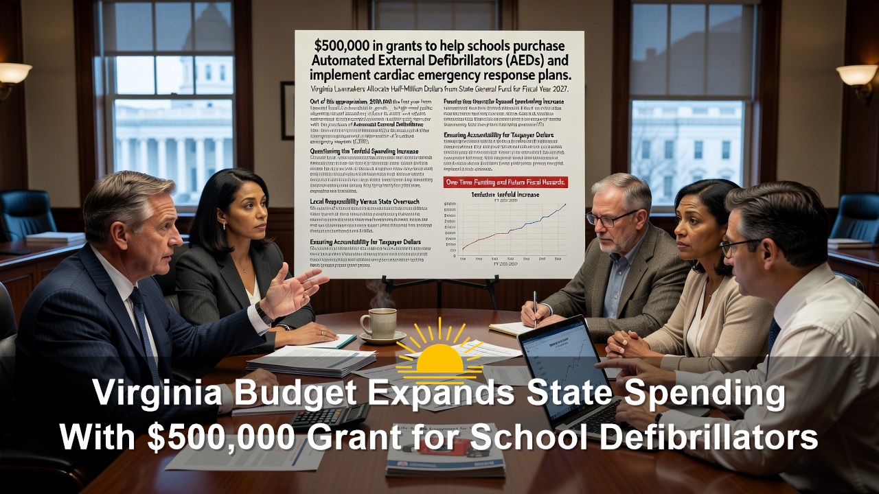 Virginia Budget Expands State Spending With $500,000 Grant for School Defibrillators
