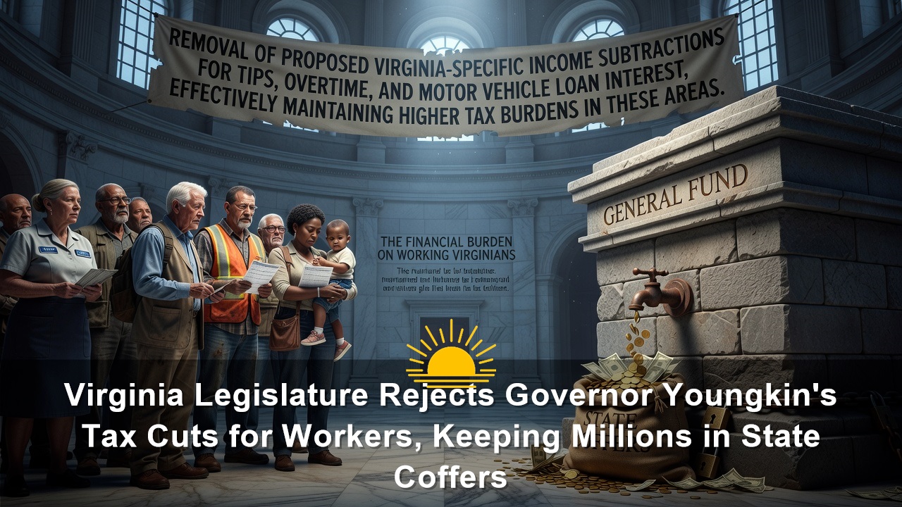 Virginia Legislature Rejects Governor Youngkin’s Tax Cuts for Workers, Keeping Millions in State Coffers