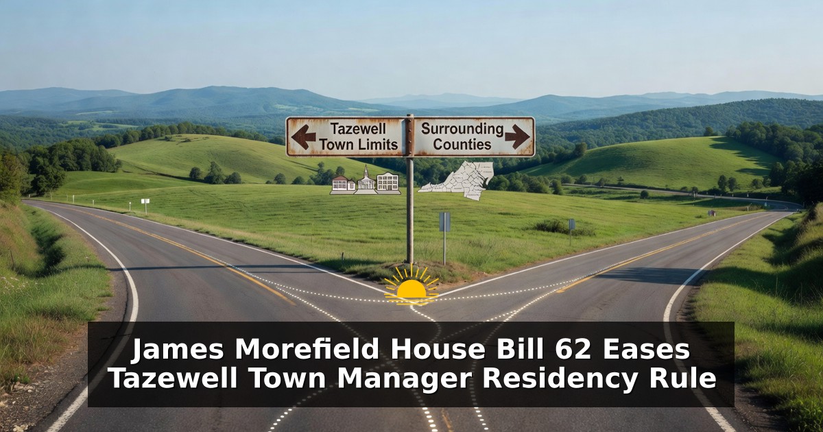 James Morefield House Bill 62 Eases Tazewell Town Manager Residency Rule