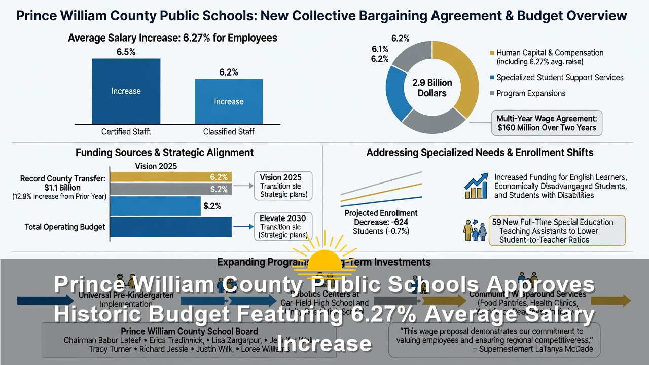 Prince William County Public Schools Approves Historic Budget Featuring 6.27% Average Salary Increase