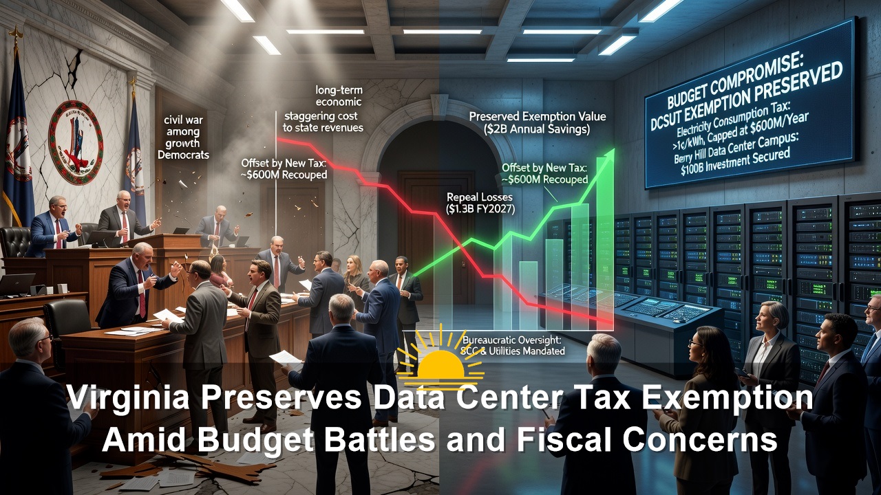Virginia Preserves Data Center Tax Exemption Amid Budget Battles and Fiscal Concerns