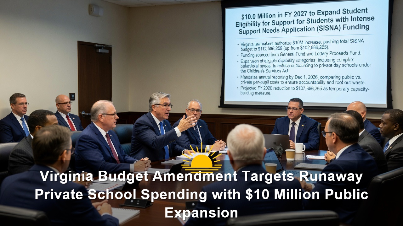 Virginia Budget Amendment Targets Runaway Private School Spending with $10 Million Public Expansion
