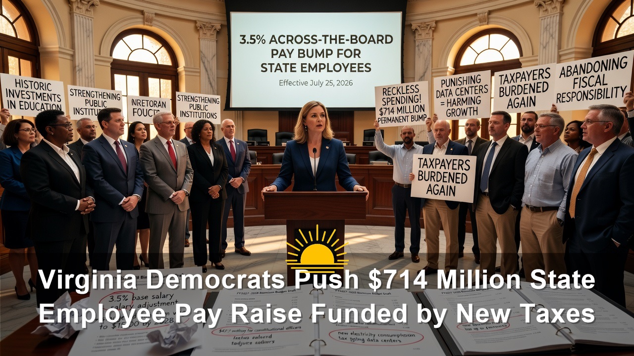 Virginia Democrats Push $714 Million State Employee Pay Raise Funded by New Taxes