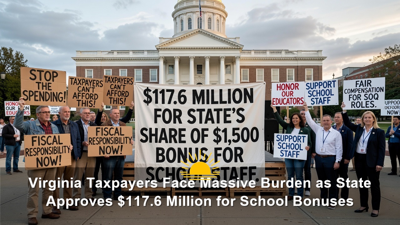Virginia Taxpayers Face Massive Burden as State Approves $117.6 Million for School Bonuses