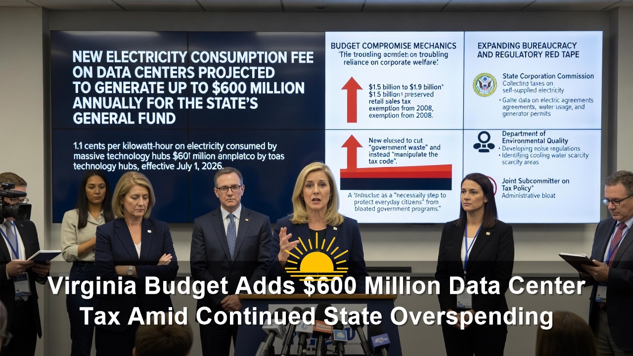 Virginia Budget Adds $600 Million Data Center Tax Amid Continued State Overspending