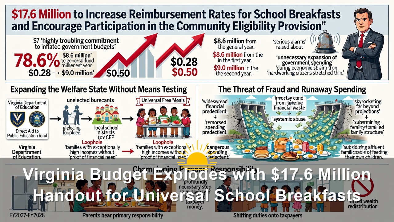 Virginia Budget Explodes with $17.6 Million Handout for Universal School Breakfasts