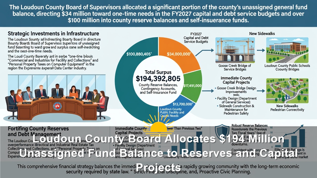 Loudoun County Board Allocates $194 Million Unassigned Fund Balance to Reserves and Capital Projects