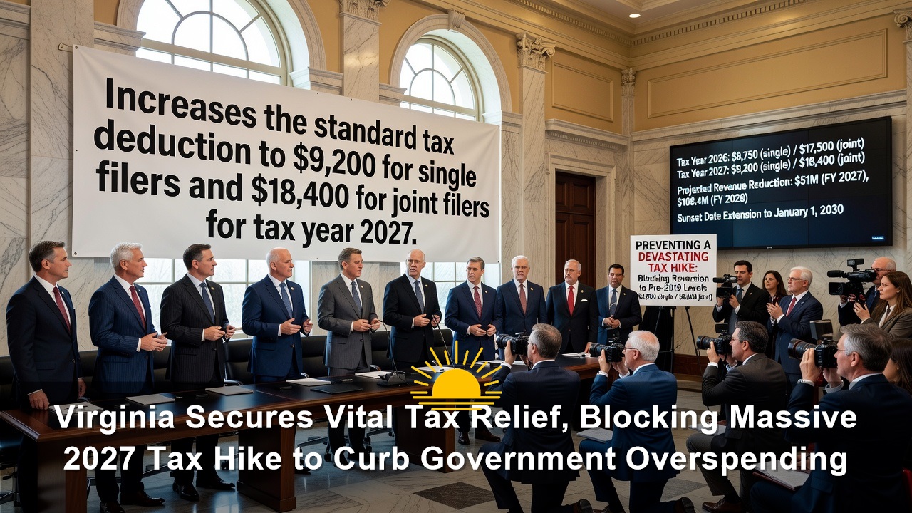 Virginia Secures Vital Tax Relief, Blocking Massive 2027 Tax Hike to Curb Government Overspending