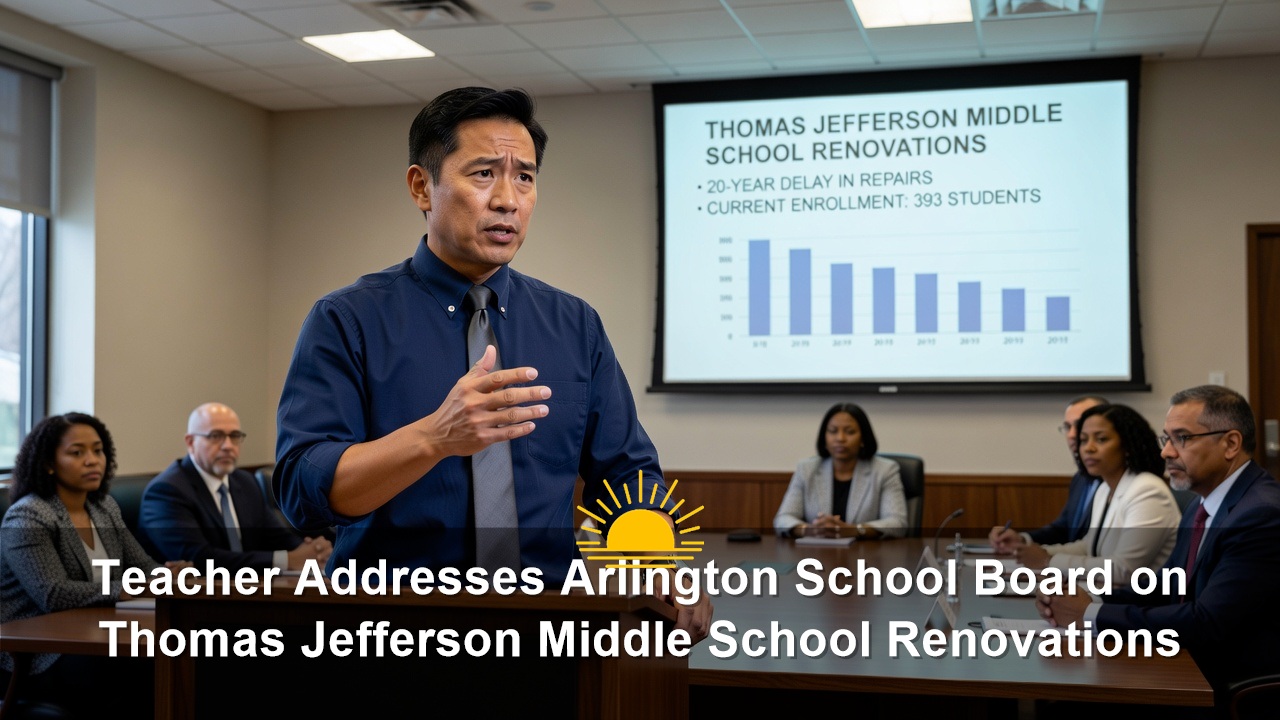 Teacher Addresses Arlington School Board on Thomas Jefferson Middle School Renovations