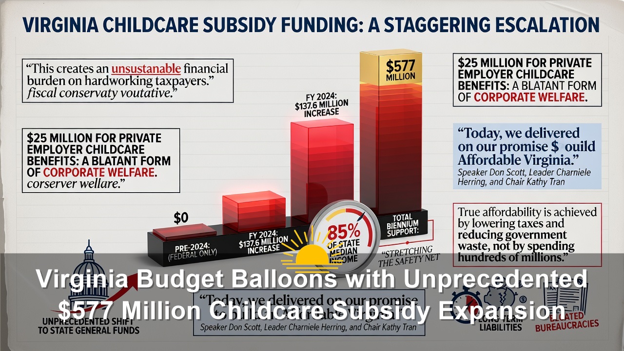 Virginia Budget Balloons with Unprecedented $577 Million Childcare Subsidy Expansion