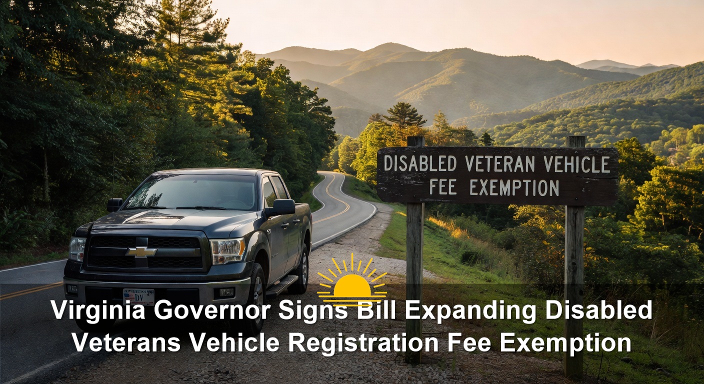 Virginia Governor Signs Bill Expanding Disabled Veterans Vehicle Registration Fee Exemption